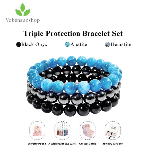 🛡️ Triple Protection Bracelet – Energy, Balance & Inner Strength