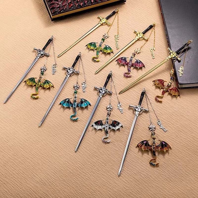 🐉 Your Name on a Fantasy Dragon Sword Bookmark!