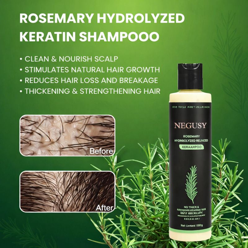 🌿 NEGUSY Rosmarin Keratin Reparatur-Shampoo für dickeres, stärkeres Haar — 🔥Reduziert Haarbruch & spare bis zu 40 % heute!
